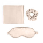 Hodvábna obliečka, maska a gumička Zlatý champaign