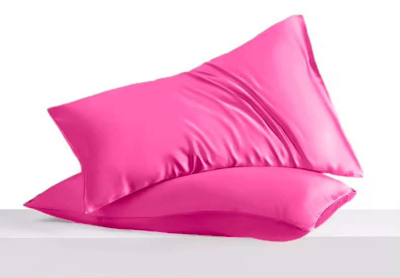 Hodvábna návliečka(40 x 40), gumička a turban na vlasy - Barbie ružová