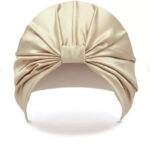 Hodvábny turban na spanie - Zlatý champagne