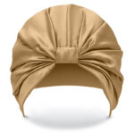 Hodvábny turban na spanie – Medeno-zlatý