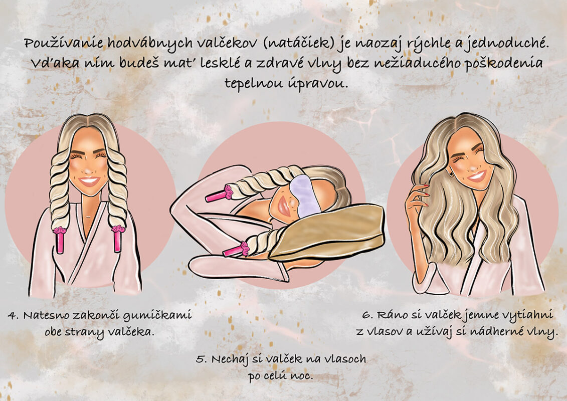 Hodvábny natáčka (valček) na vlasy