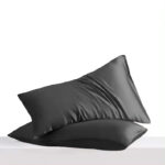 Hodvábna návliečka na vankúš 40x60 - Čierna