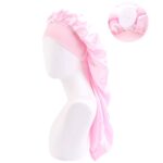 Hodvábny bonnet na dlhé vlasy – ružový