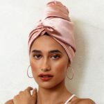 Hodvábny uterák na vlasy - ružový